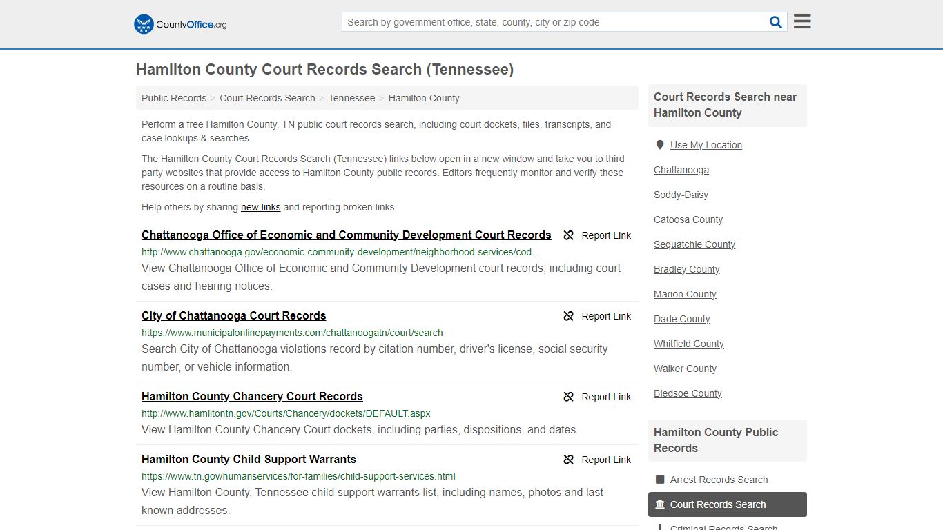 Hamilton County Court Records Search (Tennessee) - County Office